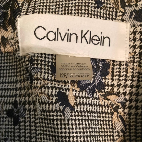 NWOT Calvin Klein Houndstooth Long Blazer/Coat - Picture 3 of 6